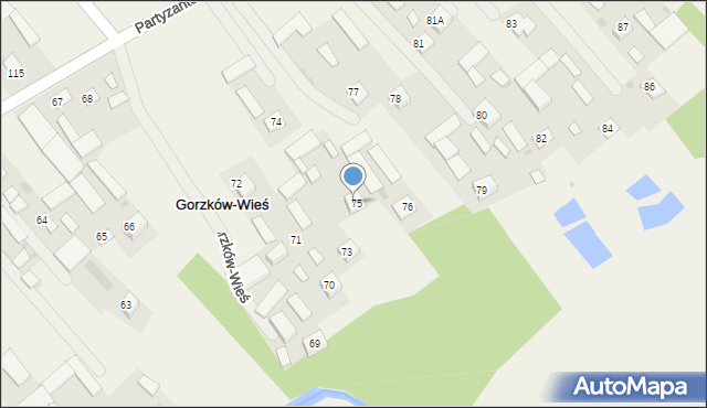 Gorzków-Wieś, Gorzków-Wieś, 74, mapa Gorzków-Wieś