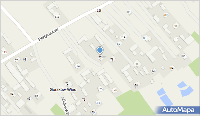 Gorzków-Wieś, Gorzków-Wieś, 77, mapa Gorzków-Wieś