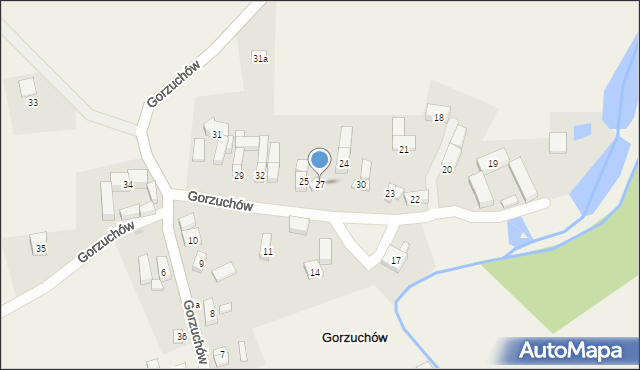 Gorzuchów, Gorzuchów, 27, mapa Gorzuchów