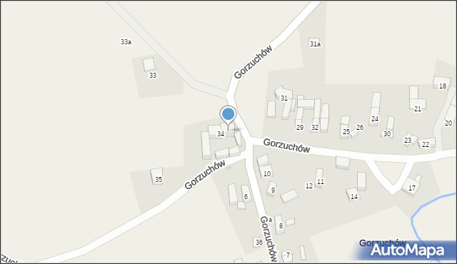 Gorzuchów, Gorzuchów, 34a, mapa Gorzuchów