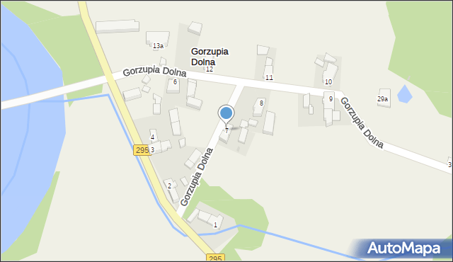 Gorzupia Dolna, Gorzupia Dolna, 7, mapa Gorzupia Dolna