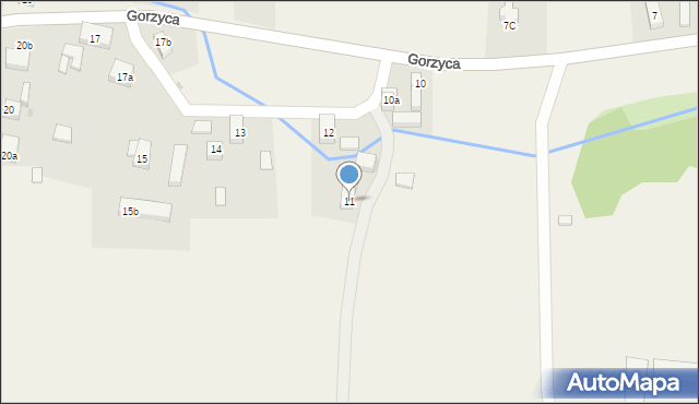 Gorzyca, Gorzyca, 11, mapa Gorzyca