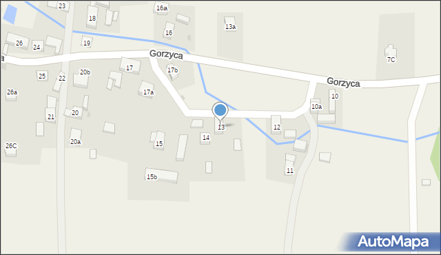 Gorzyca, Gorzyca, 13, mapa Gorzyca