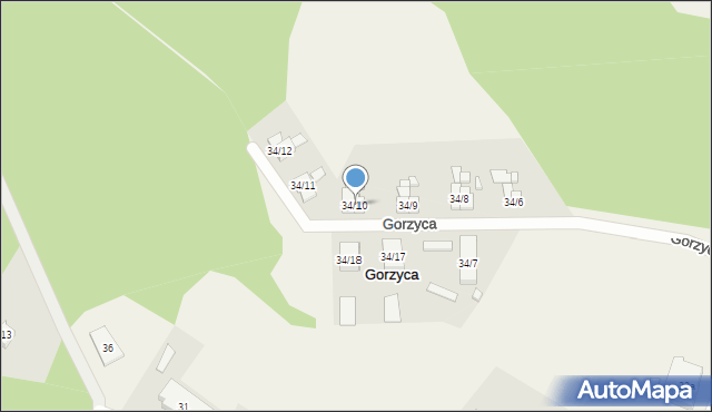 Gorzyca, Gorzyca, 34/10, mapa Gorzyca