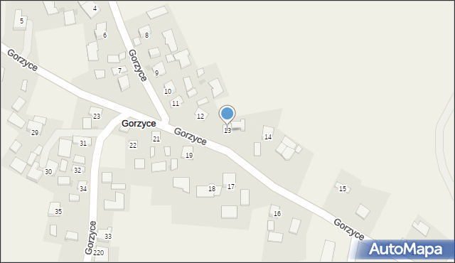 Gorzyce, Gorzyce, 13, mapa Gorzyce