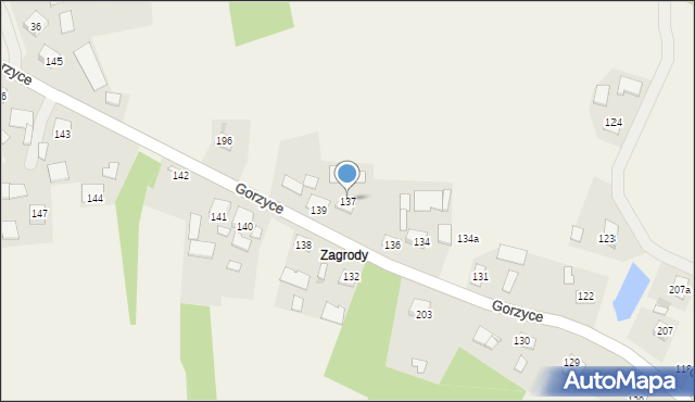 Gorzyce, Gorzyce, 137, mapa Gorzyce