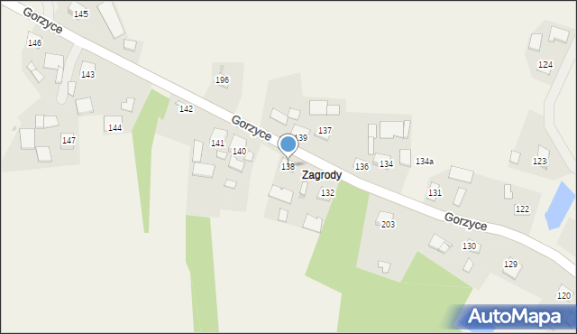 Gorzyce, Gorzyce, 138, mapa Gorzyce