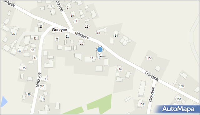 Gorzyce, Gorzyce, 17, mapa Gorzyce