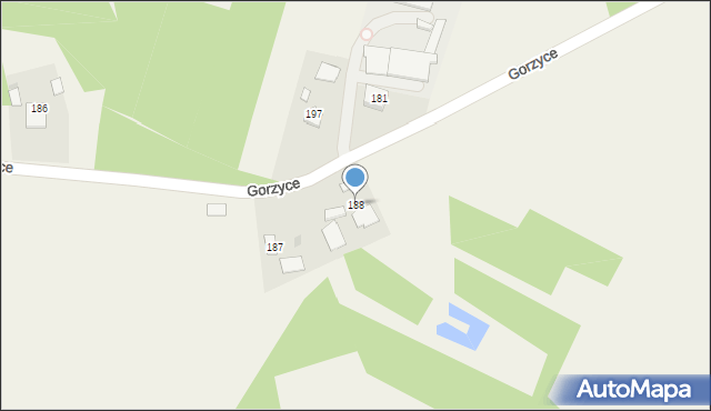 Gorzyce, Gorzyce, 188, mapa Gorzyce