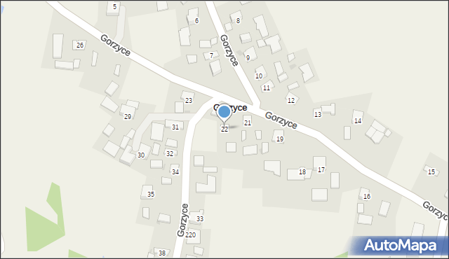 Gorzyce, Gorzyce, 22, mapa Gorzyce