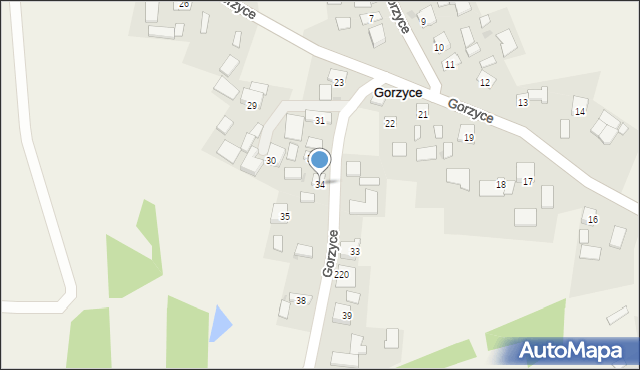 Gorzyce, Gorzyce, 34, mapa Gorzyce