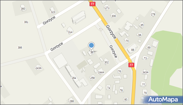 Gorzyce, Gorzyce, 36, mapa Gorzyce