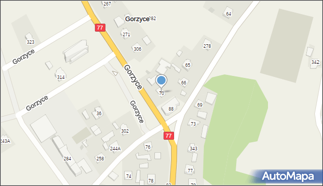 Gorzyce, Gorzyce, 70, mapa Gorzyce