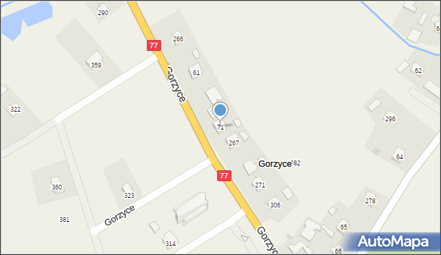 Gorzyce, Gorzyce, 71, mapa Gorzyce