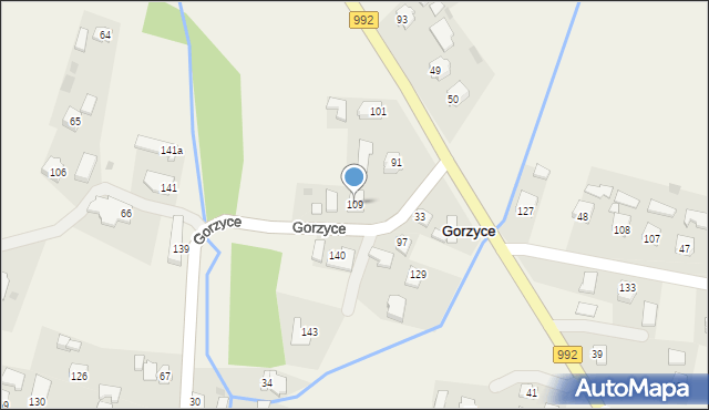 Gorzyce, Gorzyce, 109, mapa Gorzyce