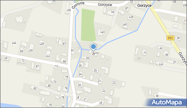 Gorzyce, Gorzyce, 28, mapa Gorzyce