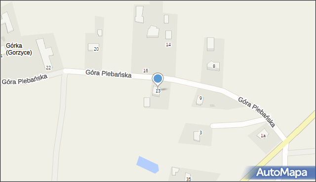 Gorzyce, Góra Plebańska, 13, mapa Gorzyce