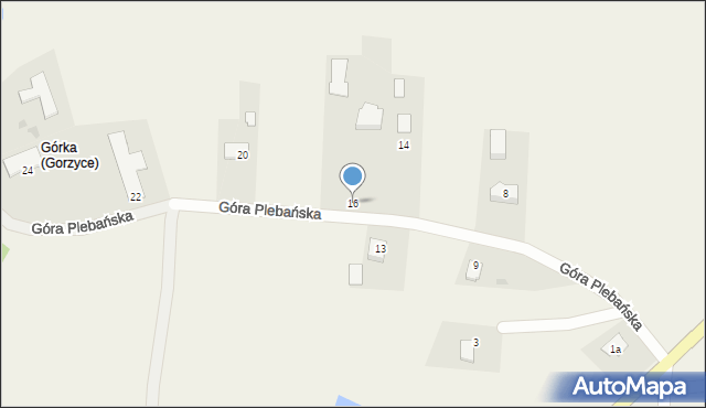 Gorzyce, Góra Plebańska, 16, mapa Gorzyce