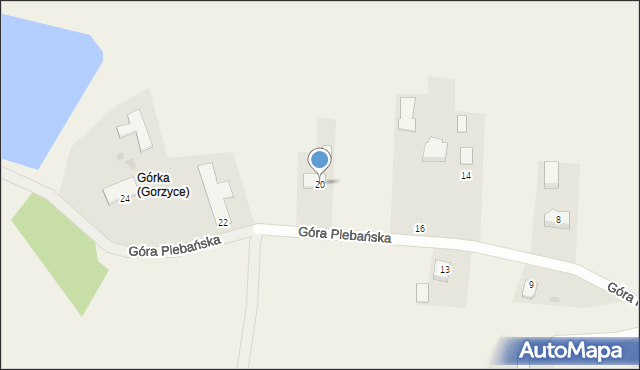 Gorzyce, Góra Plebańska, 20, mapa Gorzyce