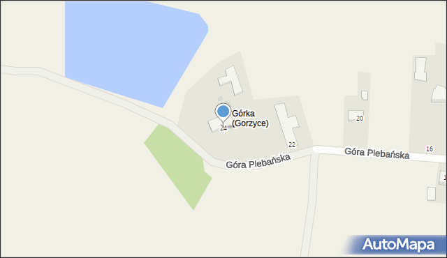 Gorzyce, Góra Plebańska, 24, mapa Gorzyce