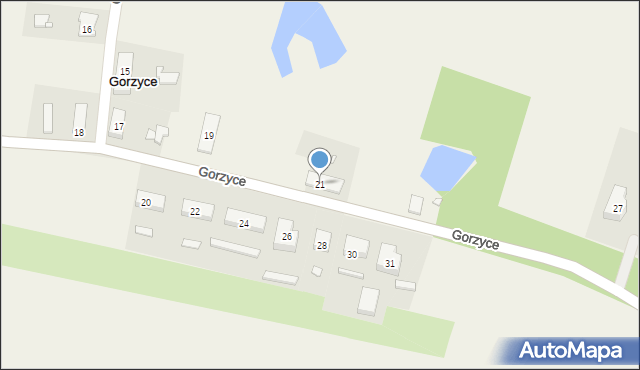 Gorzyce, Gorzyce, 21, mapa Gorzyce