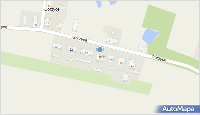 Gorzyce, Gorzyce, 26, mapa Gorzyce