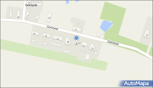 Gorzyce, Gorzyce, 28, mapa Gorzyce