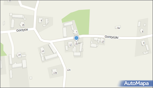 Gorzyce, Gorzyce, 11, mapa Gorzyce