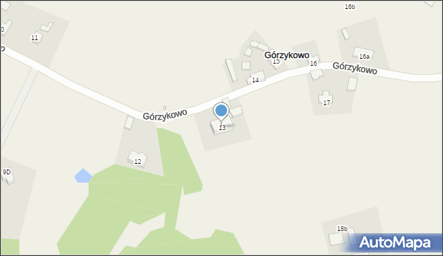 Górzykowo, Górzykowo, 13, mapa Górzykowo