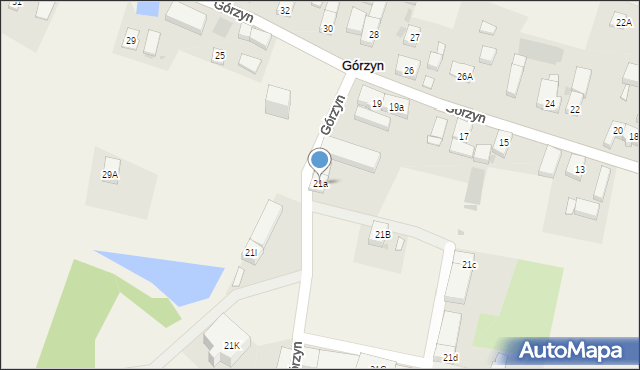 Górzyn, Górzyn, 21a, mapa Górzyn