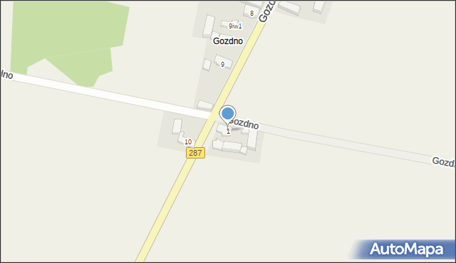 Górzyn, Gozdno, 1, mapa Górzyn