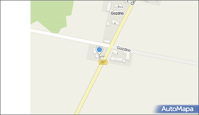 Górzyn, Gozdno, 10, mapa Górzyn