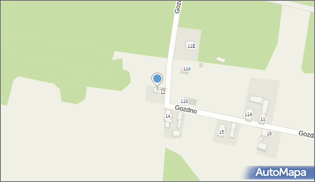 Górzyn, Gozdno, 13, mapa Górzyn