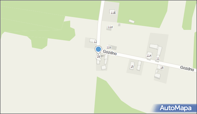 Górzyn, Gozdno, 14, mapa Górzyn