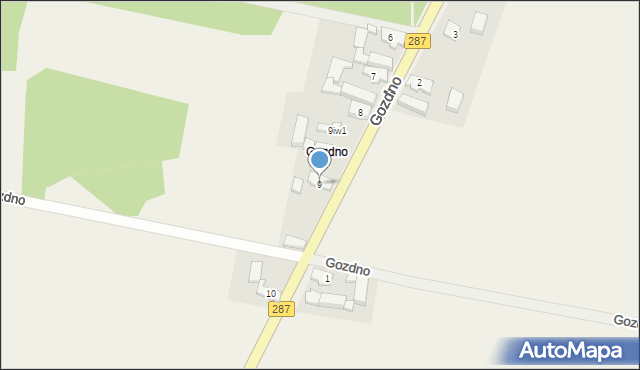 Górzyn, Gozdno, 9, mapa Górzyn