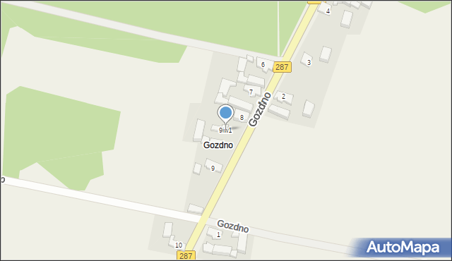 Górzyn, Gozdno, 9iw1, mapa Górzyn