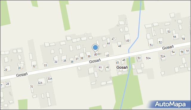 Gosań, Gosań, 40, mapa Gosań