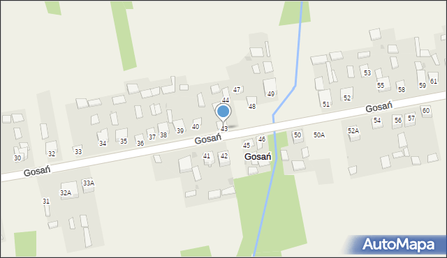 Gosań, Gosań, 43, mapa Gosań