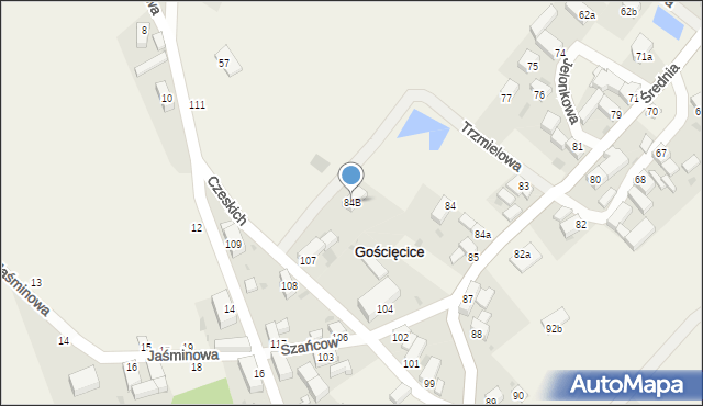 Gościęcice, Gościęcice, 84B, mapa Gościęcice