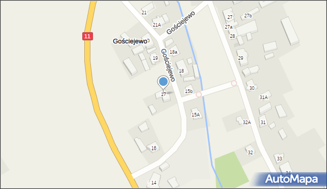 Gościejewo, Gościejewo, 17, mapa Gościejewo