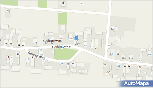 Gościejowice, Gościejowice, 43, mapa Gościejowice