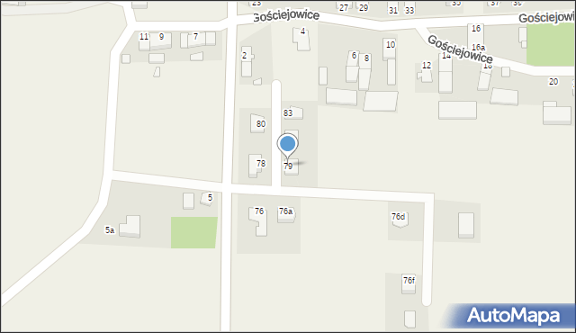 Gościejowice, Gościejowice, 79, mapa Gościejowice