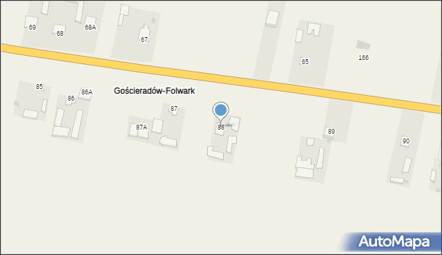 Gościeradów-Folwark, Gościeradów-Folwark, 88a, mapa Gościeradów-Folwark