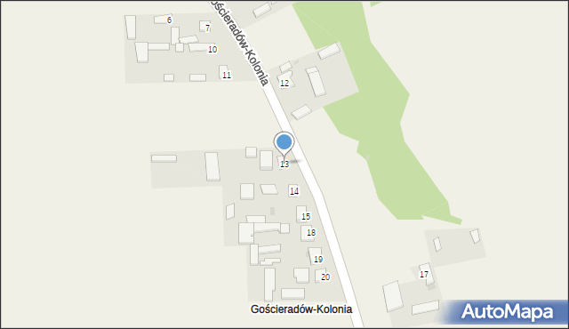 Gościeradów-Kolonia, Gościeradów-Kolonia, 13, mapa Gościeradów-Kolonia
