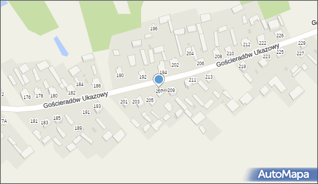 Gościeradów Ukazowy, Gościeradów Ukazowy, 207, mapa Gościeradów Ukazowy