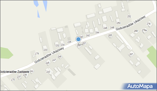 Gościeradów Ukazowy, Gościeradów Ukazowy, 255, mapa Gościeradów Ukazowy