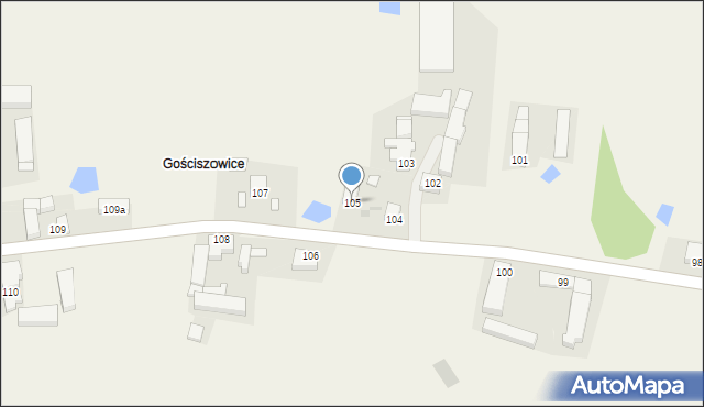 Gościeszowice, Gościeszowice, 105, mapa Gościeszowice