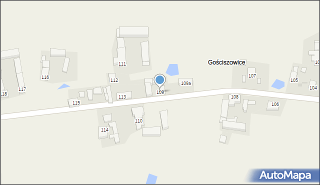 Gościeszowice, Gościeszowice, 109, mapa Gościeszowice