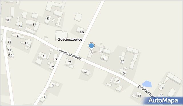 Gościeszowice, Gościeszowice, 71, mapa Gościeszowice