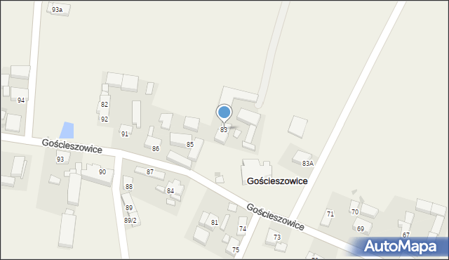 Gościeszowice, Gościeszowice, 83, mapa Gościeszowice